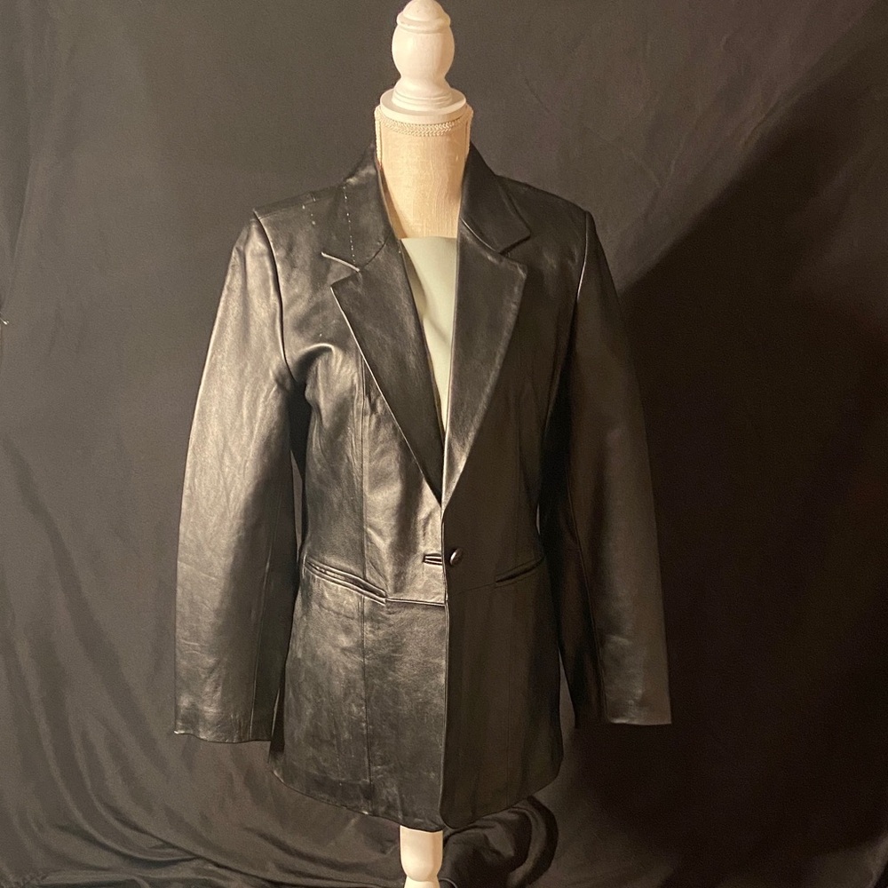 Denim and Co Black Leather Jacket